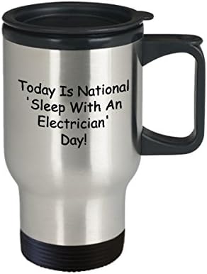 Забавен Електротехник Кафе Пътна Чаша Чаена Чаша Е Идеална За мъже И Жени Днес Национален Ден на Съня с Електротехник