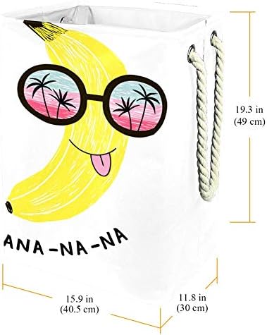 DJROW Забавен Банан в Слънчеви Очила с Отражение на Морския хоризонт Отделно Стоящи кош за бельо Голяма Кошница