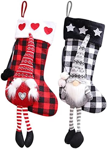 Коледен Отглеждане Големи Коледни Чорапи Украшение на Дядо коледа, Снежен човек Отглеждане с Елени Коледни Украси