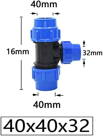 20/25/32/40/50/63 мм Преход Съединител за Тръба Коляно Чай Редуктор Конектор за Разделител на Водата Фитинги за водопроводни тръби 1 бр. (Цвят: 40x40x32)