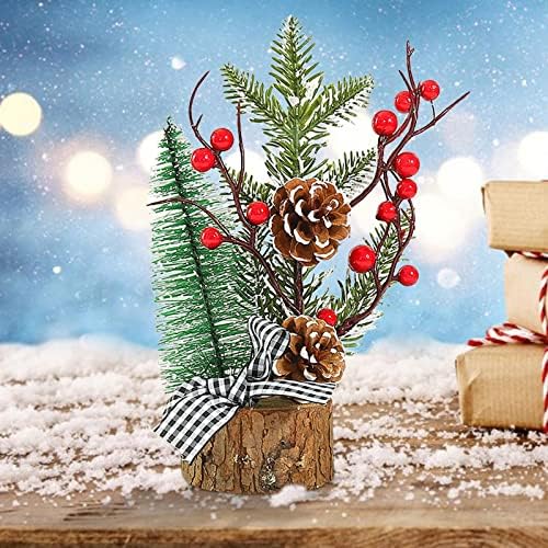 DBYLXMN Коледен декор Коледно Дърво, Мини Коледна Елха Малка Коледна Елха Настолна Коледно Дърво Плот Коледни Елхи с Подсветка Коледна Украса Вечерни Знамена на Проче
