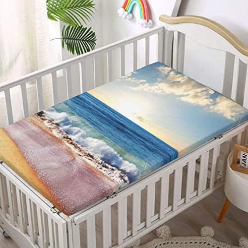 Чаршаф за легло с Тематични морски Пейзаж, Стандартен Чаршаф за матрак за легло от Ултра Мек материал -Бебешки Кърпи за момичета