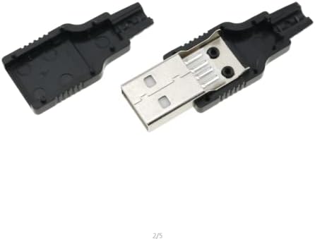 SJZBIN 12шт USB 4-Пинов Щепсел 2.0 Тип A Штекерный Жак с Черен Пластмасов Капак