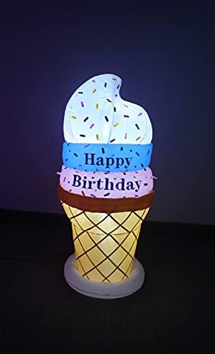 Два комплекта бижута за рожден ден и патриотична партита, комплектът включва надуваем трицветна рог сладолед Happy Birthday