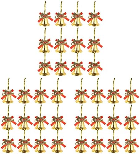 36 Бр 4 см Коледни Звънчета Приказно Свирки Коледно Дърво Висящи Украшения Свирки Висулка Вечерни Аксесоари Златни
