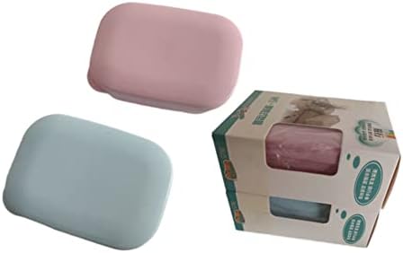 2 опаковки Пластмасови Пътни Тави за сапун с капак, Преносим Мини-Правоъгълен Държач за сапун, Херметически Калъф за сапун