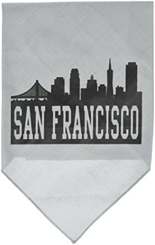 Шарена кърпа Mirage Pet Products San Francisco Skyline със Сито печат, Голяма, Бяла