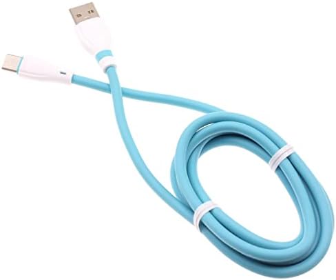 4-крак USB кабел-C, Син Кабел на Зарядно устройство, Тел власт Type-C е Съвместим с LG G Pad X II 10.1 - G6 - G7 ThinQ
