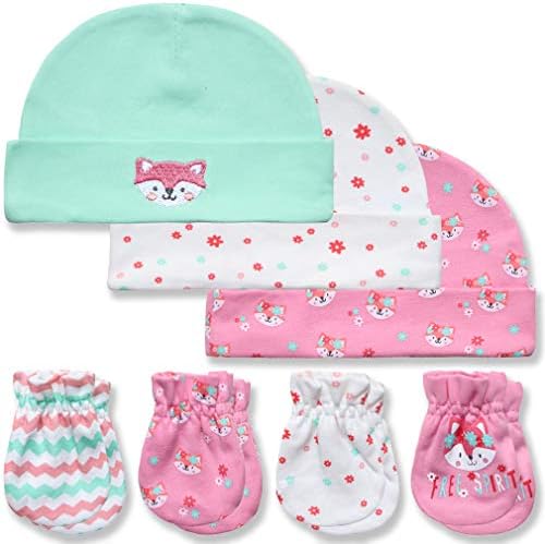 Комплект Детски Варежек и шапки за еднократна употреба 0-6 Месеца, Бебешки Ръкавици Без Драскотини, Ръкавици без пръсти и