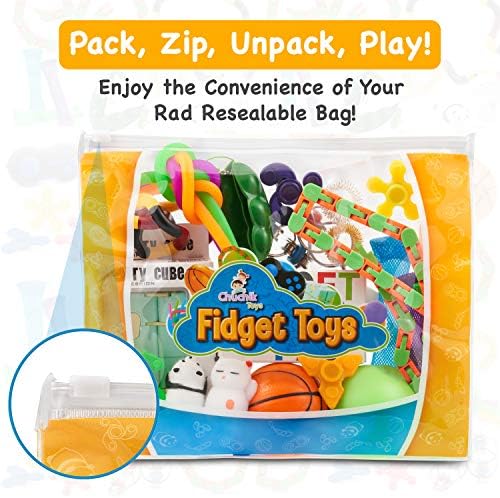 Сензорни Играчки-Неспокойни 23 опаковане на Играчки за облекчаване на стрес, концентрация и спокойствие – Кутия за играчки, Комплект за партита + Множество чанта –