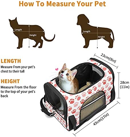 Чанта за Пренасяне на домашни любимци Със Сладък Модел на Червените Кучешки Лапи, Малко Куче, Котка, Кученце,