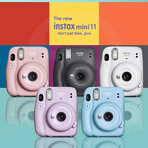Фотоапарат непосредствена печат Fujifilm INSTAX Mini 11 (Лилаво-виолетов) Instax Mini Twin Film (20 експозиции) и комплект