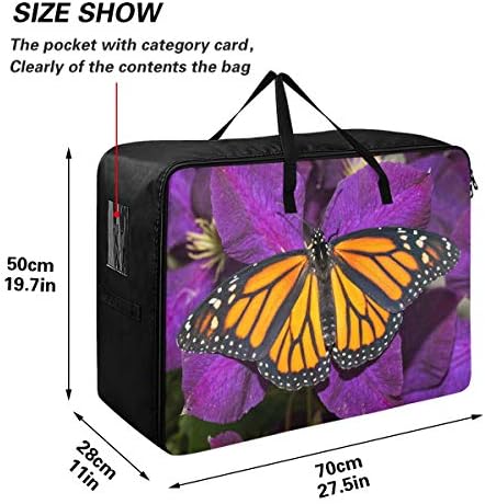 N/A Долната Чанта За Съхранение с Голям Капацитет - Monarch Butterfly Flower Одеяло Органайзер За Дрехи Украса Сгъваема Чанта