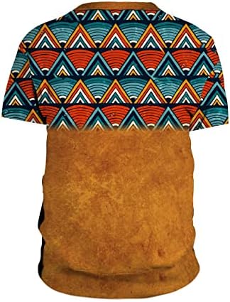 Мъжки ризи Aztec Геометричен Henry, Реколта Блузи с къс ръкав, Етнически Принт, Спортни и Ежедневни Блуза Копчета