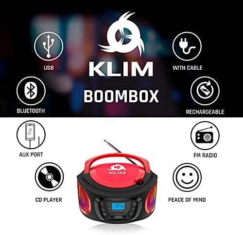 Портативна аудио система BOJIDAR Boombox FM-радио CD-плеър, Bluetooth и Discman Преносим CD-плейър с вградена