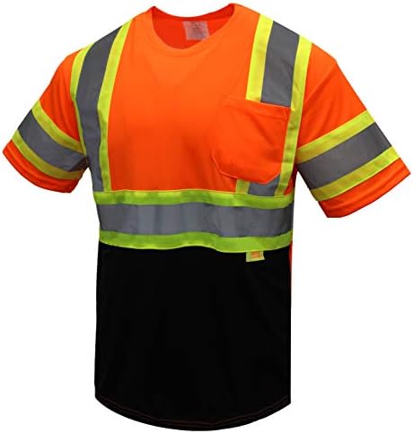 Защитен комплект Troy от тениски повишена видимост клас 3 с влагоотводящей мрежа Birdseye черен цвят Отдолу