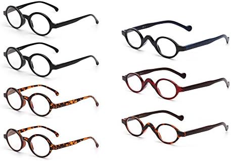 Очила за четене в пружинном панта JM 4 Двойки Кръгли и 3 Двойки Овални + 5.0