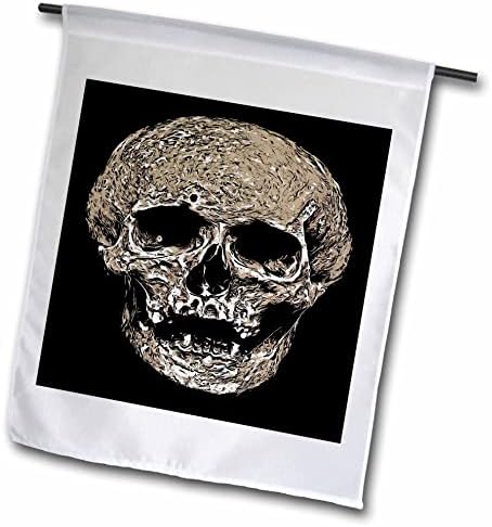 3D Илюстрация Мерзкого шероховатого черепи в Черно и сиво цвят - Flags (fl_351220_2)