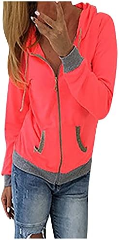 Дамски Връхни дрехи за софтбол, Ветровка с качулка и дълъг ръкав, Удобни и Модерни Есенни топло палто с Множество