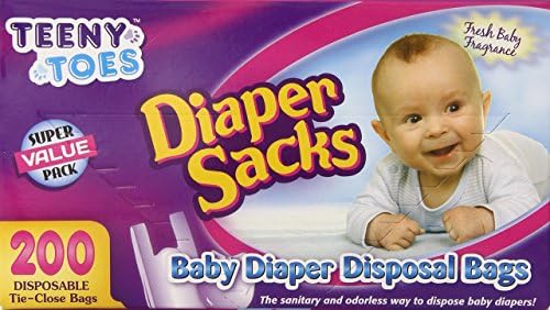 Бебешки Еднократни Торбички за Памперси Teeny Toes, 200 броя