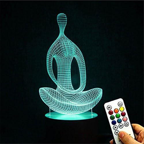 Стил Медитация за Йога Deerbird® 3D Абстрактни Визуални Оптична Илюзия 7 Цвята Градиентный Дистанционно Управление USB Настолна Лампа нощна светлина с Елегантен Бял Осн?