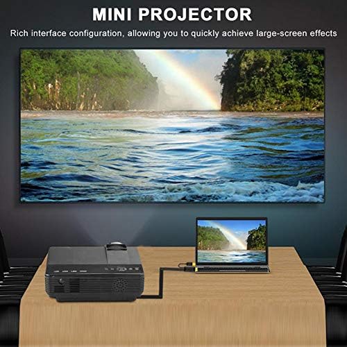Мини Проектор, Преносими Led Шрайбпроектор HD 720P С Ръчно Фокусиране, Вградени стерео Говорители, Поддръжка на HDMI/VGA/AV Мултимедиен филм проектор за Домашно Кино (Черен)