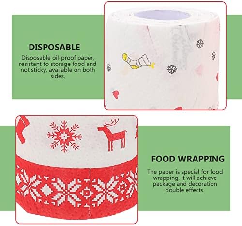 BESTonZON 5шт Коледна Кухненска хартия Коледни Хартиени Кърпи За ръце на Рула Кухненска хартия, Хартиени Кърпи за почистване на Масло: 2 Ролка