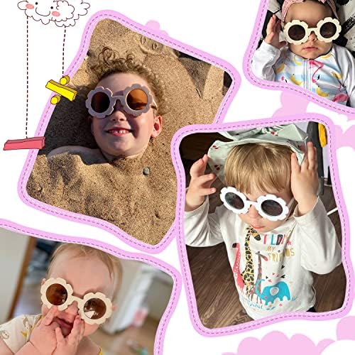 AYQWE Кръгли Слънчеви очила във формата на Цвете, 4 Чифта Прекрасни Детски Слънчеви очила за Аксесоари за детски Партита