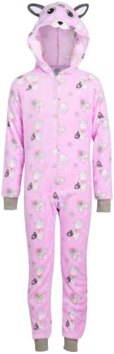 Пижами за момичета Sleep & Co – Цельнокроеная пижама от плюшено руно с качулка с изображение на Животно