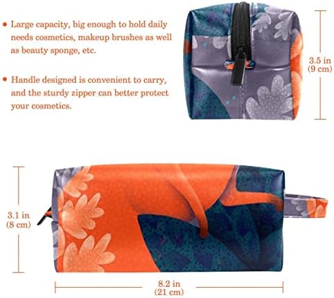 TBOUOBT Козметични чанти, козметични Чанти за жени, Малки Пътни Чанти за Грим, Cartoony Художествен Фигура на Животно Лисица