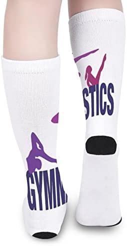 Гимнастика Печатни Чорапи за Съвпадение на цветове Спортни Чорапи до Коляното, Високи за Жени, Мъже