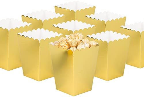 WOPARTY Бели Кутии за Пуканки, Определени от 36 Мини-Хартиени Кутии за Пуканки, Картонена Контейнер за Пуканки с Отворен