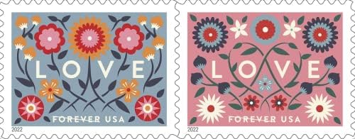 Любовта 2022 Завинаги Пощенски марки Първи Клас - Ден на Св. Валентин, Сватба, Празник, Юбилей, Романтика, за Парти -