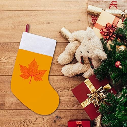 Коледни Чорапи с Червени Кленовыми Листа от Червено Кадифе, с Бял Пакет шоколадови Бонбони, Коледни Декорации и Аксесоари за вашето семейно Парти