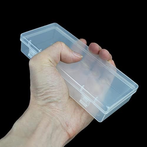 LJY 10 Броя Правоъгълни Празни Мини-контейнери от Прозрачна пластмаса за съхранение на Организаторите с Откидными капаци