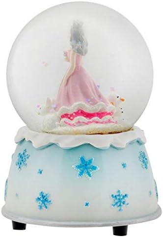 Elanze Конструира Зимни Принцеса Снежинка Леден Цвят 80 мм Музикален Воден Глобус Играе Еделвайс