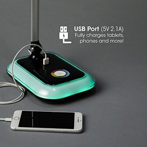 Светодиодна Настолна Лампа OttLite Glow с USB порт За зареждане - Преносима, Регулируем Настолна лампа