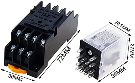 RFXCOM Реле HH54P MY4NJ подключаемое реле PYF14A постоянен/променлив ток 12 В 24 В 36-48 110 220 В постоянен/променлив ток 5A Сребърен контакт 14 контакти 4PDT конектор rele (Цвят: Dc, размери: