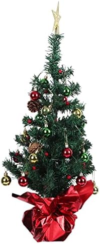 HANABASS 2 Комплекта Настолни Пластмасови Украси Дърво: Коледни Декорации с камбана, Изкуствени Светлини, Дървета,
