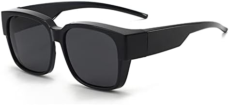 Слънчеви Очила YUEBAJUN, Покриващи Очила За Жени, Поляризирани, С Негабаритной Деформация, за да се Поберат на Върха на Унисекс Очила С Защита От uv - Черен