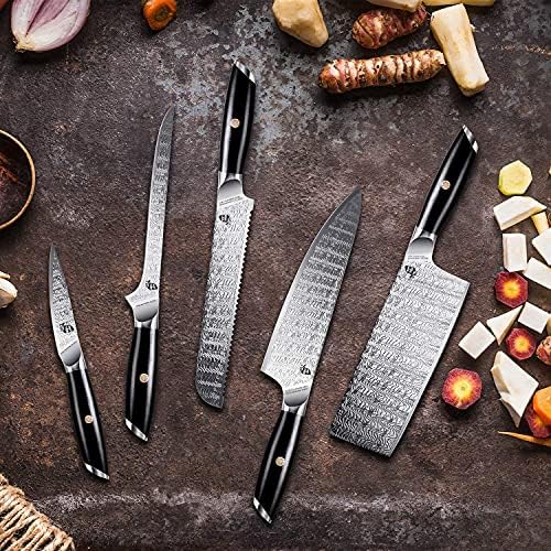 Нож за рязане на зеленчуци и Месо TUO 7 см и Нож за почистване на зеленчуци 3,5 инча от Японска Стомана AUS-8, с дръжка