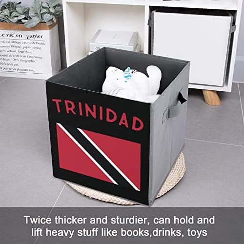 Флаг на Тринидад Големи Кубчета, Кутии За Съхранение Сгъваем Платно Кутия За Съхранение на Гардероб Организаторите