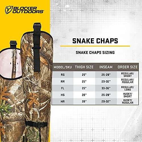 SCENTBLOCKER Snake Chaps – Защита от ухапване от змии за лов, туризъм, къмпинг и работа за мъже и жени