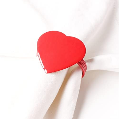 LMMDDP 6шт Голяма Червена Кърпа във формата на Сърце за Свети Валентин, Обтегач, Пръстен за Салфетки, Пръстен за Салфетки,