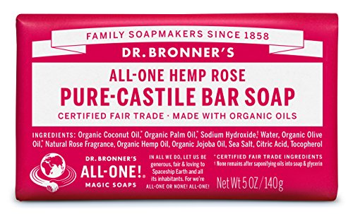 Сапун Dr. Bronner's -Pure-Castile Bar-Soap (опаковъчна хартия 5 унции) с эвкалиптом, мента, роза - Произведено