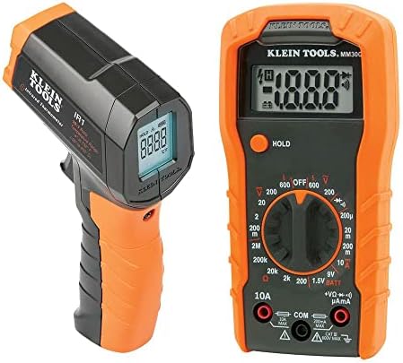 Комплект електрически и температурни тестери Klein Tools 80057 с Инфрачервен термометър 10:1 и Цифров мултицет, не са, 2 бр.
