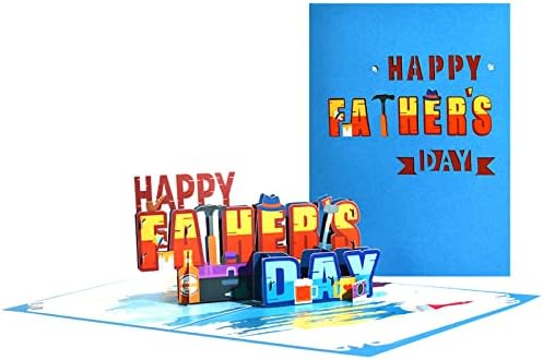 JSUPMKJ Картичка с Ден на бащата, Всплывающая 3D Картичка за Деня на бащите 2022 година с Празен Плик, пощенска Картичка с Послание,