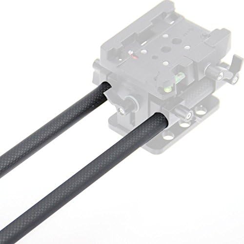 Пръти, изработени от въглеродни влакна CAMVATE 15 мм, дължина от 30 см (11,8 инча) за раменна опора фотоапарат DSLR Rig