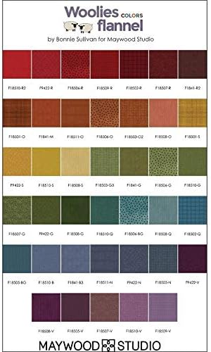Bonnie Sullivan вълнен фланелен цвят Vol. Комплект от 2 шармов, 42 5-инчов квадрата Maywood Studio