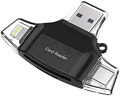 Смарт притурка на BoxWave, който е съвместим с Blackview Tab 10 Pro (смарт притурка от BoxWave) - Устройство за четене на SD карти AllReader, четец за карти microSD, SD, Compact USB за Blackview Tab 10 Pro - Jet Bla